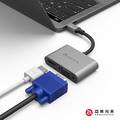 【亞果元素】CASA Hub VH1 USB 3.1 Type-C 轉 VGA - HDMI 二合一顯示轉接器 灰