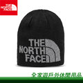【全家遊戶外】㊣ the north face 美國 雙面保暖休閒毛帽 黑灰 a 5 wggan logo 帽