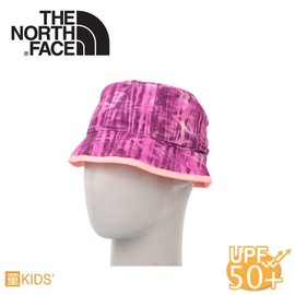 【The North Face 童 抗UV遮陽帽《桃粉紫蘆葦印花》】A9MZ/雙面漁夫帽/防曬/遮陽帽