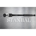 [悠活居] STANBAL 史丹堡 超薄頭型３分超薄型搖頭鎖固80齒棘輪板手--四角頭
