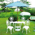 【南洋風休閒傢俱】戶外休閒系列-玫瑰餐桌椅組 一桌四椅 戶外咖啡館專用 餐桌椅組 戶外桌椅(599-22)