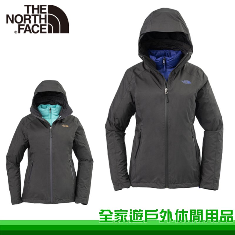 【全家遊戶外】The North Face 美國 女 GT 羽絨兩件式外套 黑 灰 3KTP 登山外套 GORE-TEX 防水 透氣 防風 保暖 三合一