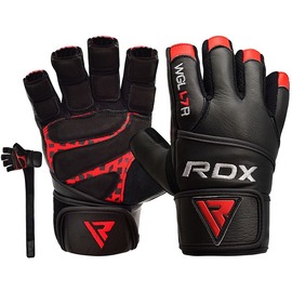 【線上體育】RDX GYM 舉重手套 皮革 紅/黑 L7