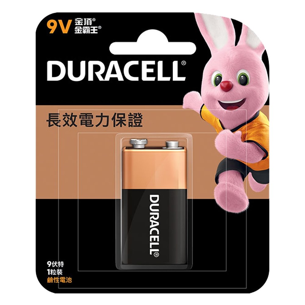 DURACELL 金頂 鹼性 9V 電池 1入 /卡裝