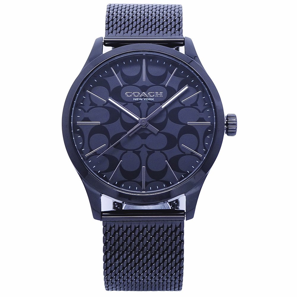 COACH 美國頂尖精品簡約時尚米蘭造型腕錶-黑-14602575