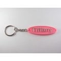 客制化鑰匙圈 / 吊飾, 橄欖形, 個人英文名字標示, Tiffany, 生日禮物, 公司企業贈品, 粉紅色 銀色字