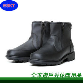 【全家遊戶外】㊣ ESKT 開泰 台灣 男款雪靴 黑色 SN230-42、43、44/雪鞋 冰爪 釘爪 保暖 刷毛