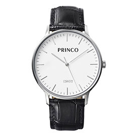 PRINCO 時尚經典一卡通速PAY石英錶-40mm白底銀邊(快拆皮革錶帶)(MD0198S)