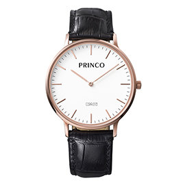 PRINCO 時尚經典一卡通速PAY石英錶-37mm白底金邊(快拆皮革錶帶)(MD0200G)