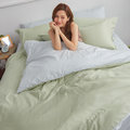 【戀家小舖】精梳棉素色單人床包被套組-清新綠 AAA112
