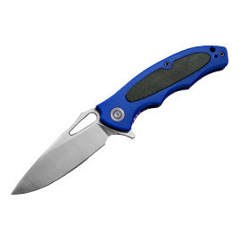 We Knife C806C Shard 藍G10鑲碳纖柄快開折刀(D2鋼) -#WEKNIFE C806C