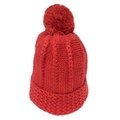 紅色毛球捲邊針織毛帽針織帽翻邊設計 實用的保暖和包覆效能