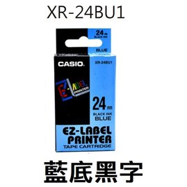 【1768購物網】 XR-24YW1 卡西歐標籤帶 24mm 藍底黑字 (CASIO)