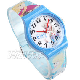 Disney 迪士尼 時尚卡通手錶 冰雪奇緣 艾莎公主 安娜公主 雪寶 兒童手錶 數字 女錶 藍 D冰雪大B5
