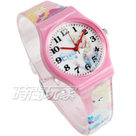 Disney 迪士尼 時尚卡通手錶 冰雪奇緣 艾莎公主 安娜公主 雪寶 兒童手錶 數字 女錶 粉 D冰雪大P6