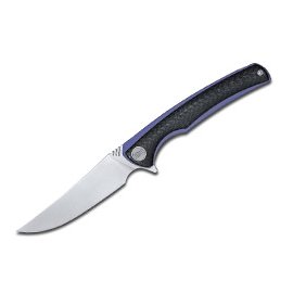 We Knife 704CF-B電鍍藍鈦碳纖柄折刀(M390鋼) -#WEKNIFE 704CF-B