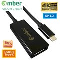 【京徹】 amber USB3.1 Type-C轉DisplayPort （DP 1.2）轉接器 Premium 4K@60Hz支援U12/Note8/9/S8/S9/new Macbook Pro