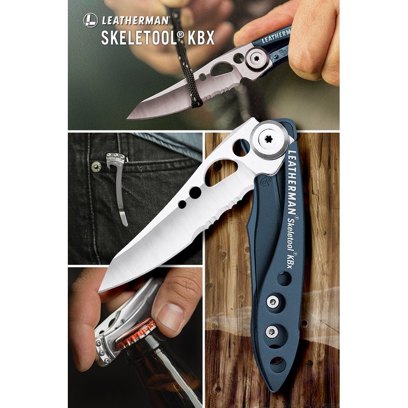 Leatherman SKELETOOL KBX 黑銀款半齒半刃折刀 -#LE SKELETOOL KBX系列