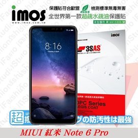 【預購】MIUI 紅米 Note 6 Pro iMOS 3SAS 防潑水 防指紋 疏油疏水 螢幕保護貼【容毅】