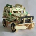 木制仿真兒童組裝mini汽車模型 手工diy拼裝越野小吉普車模型玩具