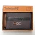 ::bonJOIE:: 美國進口 新款 Timberland 帆布上翻式透明窗皮夾 (鐵灰色)(附原廠盒裝) 三折式 短夾 實物拍攝