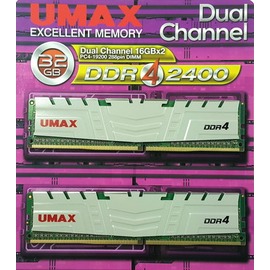 UMAX 桌上型記憶體 DDR4 2400 雙通道 32GB (16G*2)散熱片 ( UMAX DDR4 2400 32GB (16G*2) )