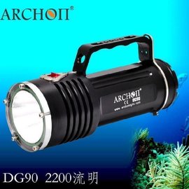 台灣潛水---ARCHON奧瞳DG90專業LED潛水手電筒 充電防水遠射 水下強光探照燈