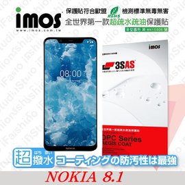 【愛瘋潮】NOKIA 8.1 iMOS 3SAS 防潑水 防指紋 疏油疏水 螢幕保護貼