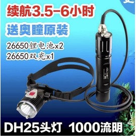 台灣潛水---ARCHON奧瞳DH25分體式潛水頭燈LED強光手電筒 1000流明(含電池充電器)