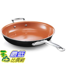 [2美國直購] 陶瓷不沾鍋 Gotham Steel 9953 Non-Stick Titanium Frying Pan， 12.5吋， Brown