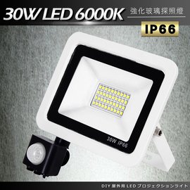 DIY紅外線感應戶外超薄LED泛光燈30W洗牆燈/探照燈/投射燈-電壓110V(MC0206)