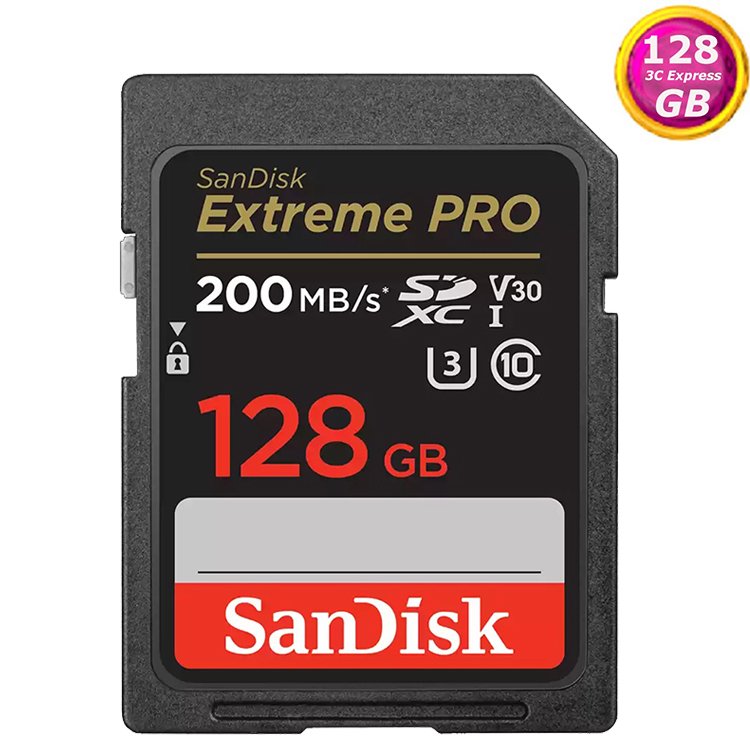 SanDisk 128GB 128G SD【200MB/s Extreme Pro】SDXC SDSDXXD-128G 4K U3 A2 V30 相機記憶卡