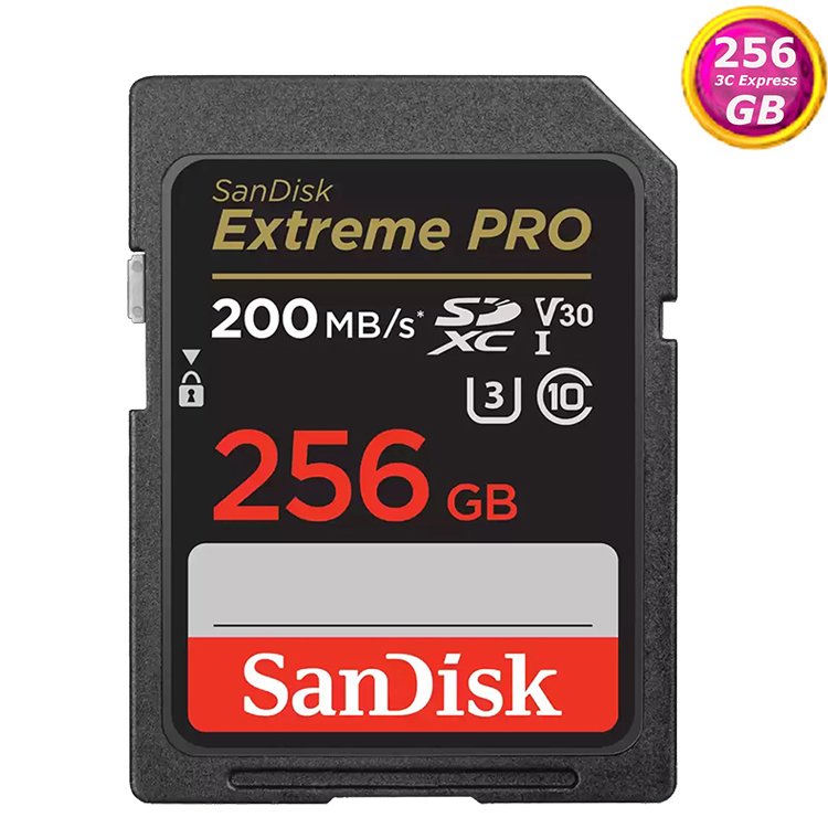 SanDisk 256GB 256G SD【200MB/s Extreme Pro】SDXC SDSDXXD-256G 4K U3 A2 V30 相機記憶卡