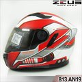 瑞獅 ZEUS 全罩 安全帽｜23番 ZS-813 AN19 白紅 ZS 813 超輕量 旅跑雙鏡機能帽 內襯全可拆