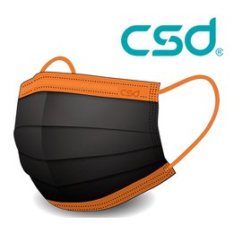 中衛 csd 醫療 口罩 玩色系列 黑橘 2盒 30片/盒