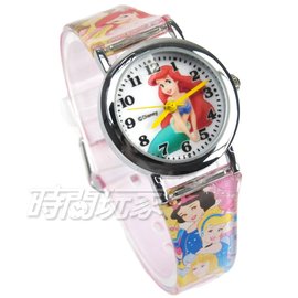 Disney 迪士尼 華特 日本機芯 小美人魚 童話公主 卡通手錶 兒童手錶 粉紅 D美人魚-3
