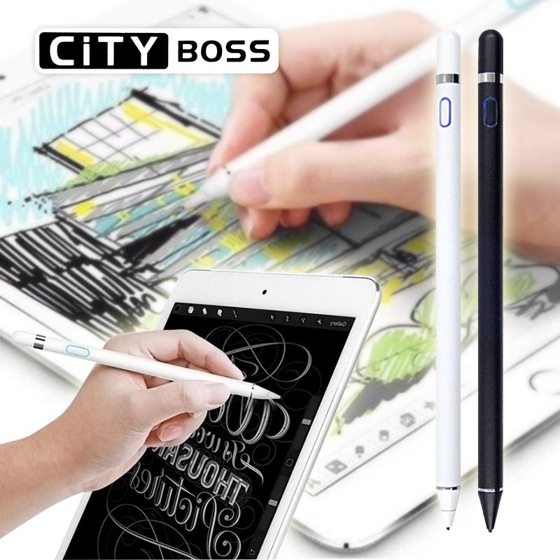 CITY BOSS H17 鋁合金 超細銅質筆頭 主動式電容筆 手機平板全面兼容 iOS 安卓 通用 USB充電 觸控筆/手寫筆/電子筆/iphone/ipad