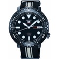 SEIKO WATCH 精工5號黑色離子電鍍錶殼黑面自動上鍊機械帆布帶腕錶 型號：SRPC67K1【神梭鐘錶】