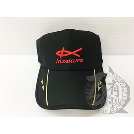 ◎百有釣具◎日本 KIZAKURA 質感魚型刺繡釣魚帽 KZ-C3 (黑色) (08680)