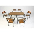【FU14-A】 鋁合金塑木長方桌椅組-B