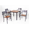 【FU17-A】 鐵製塑木方桌椅組