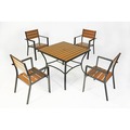 【FU17-B】 90cm鋁合金塑木方桌椅-A