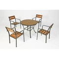 【FU18-B】 90cm鋁合金塑木圓桌椅組-B