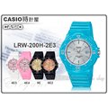 CASIO 時計屋 手錶專賣店 LRW-200H-2E3 指針女錶 橡膠錶帶 防水100米 LRW-200H