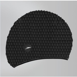 SPEEDO 成人 矽膠泳帽-BUBBLE黑【線上體育】SD8709290001