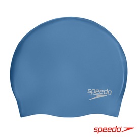 SPEEDO 成人矽膠泳帽 Plain Moulded 綠藍【線上體育】SD870984C816