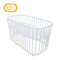 GMP BABY橢圓櫸木多功能嬰兒床-白色