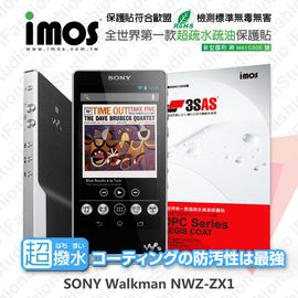 【預購】SONY Walkman NWZ-ZX1 iMOS 3SAS 防潑水 防指紋 疏油疏水 螢幕保護貼【容毅】