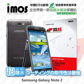 【預購】Samsung GALAXY Note 2 N7100 iMOS 3SAS 防潑水 防指紋 疏油疏水 螢幕保護貼 【容毅】