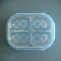 304#不鏽鋼四格餐盒(粉藍色)/環保餐具組